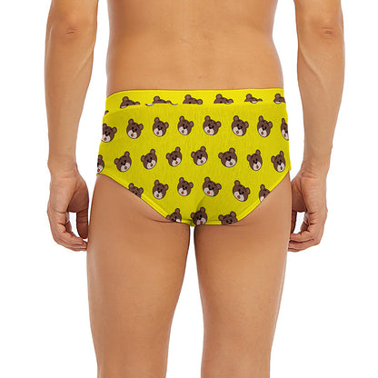 Bear Emoji Pattern Print Men's Briefs
