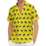 Bear Emoji Pattern Print Men's Deep V-Neck Shirt