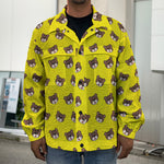 Bear Emoji Pattern Print Men's Shirt Jacket