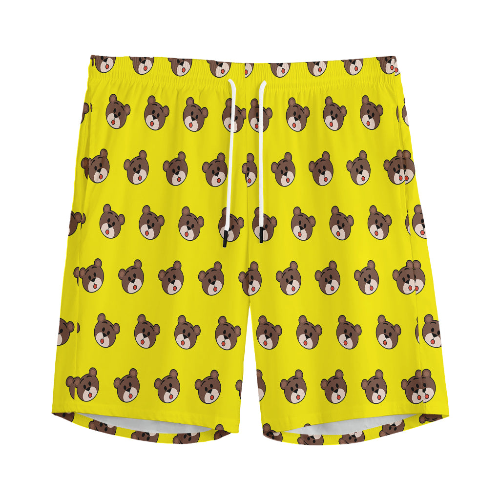 Bear Emoji Pattern Print Men's Sports Shorts