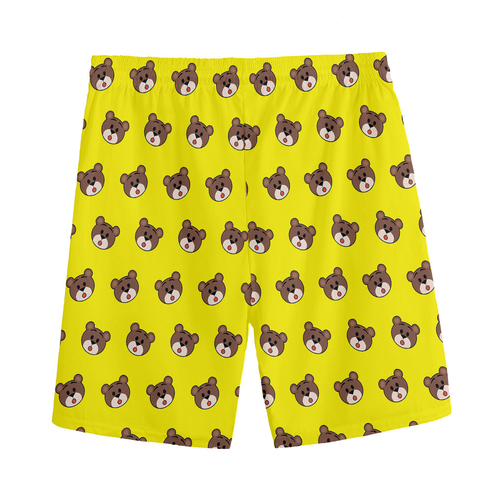 Bear Emoji Pattern Print Men's Sports Shorts