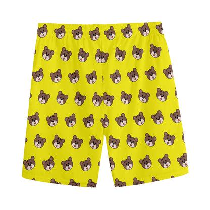 Bear Emoji Pattern Print Men's Sports Shorts