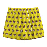 Bear Emoji Pattern Print Mesh Shorts