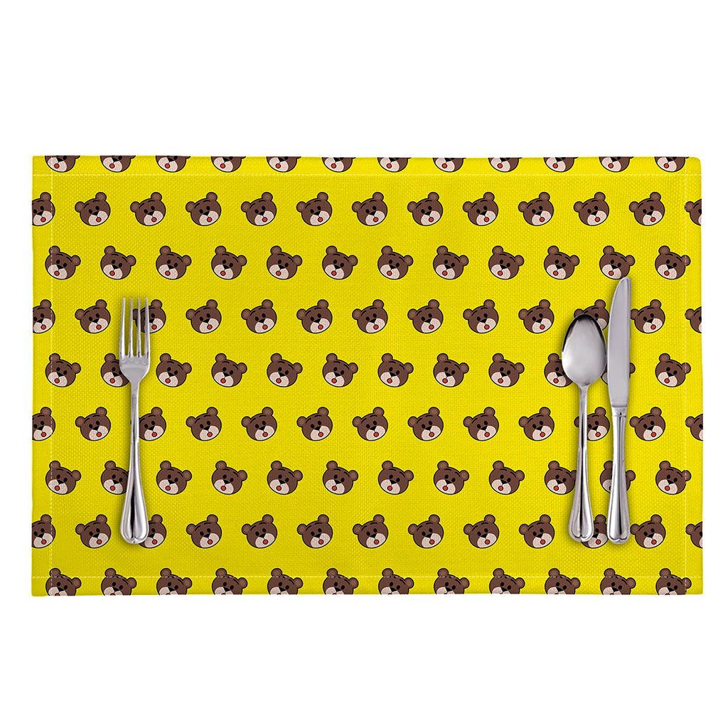 Bear Emoji Pattern Print Placemat