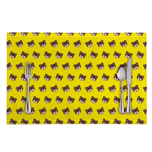 Bear Emoji Pattern Print Placemat