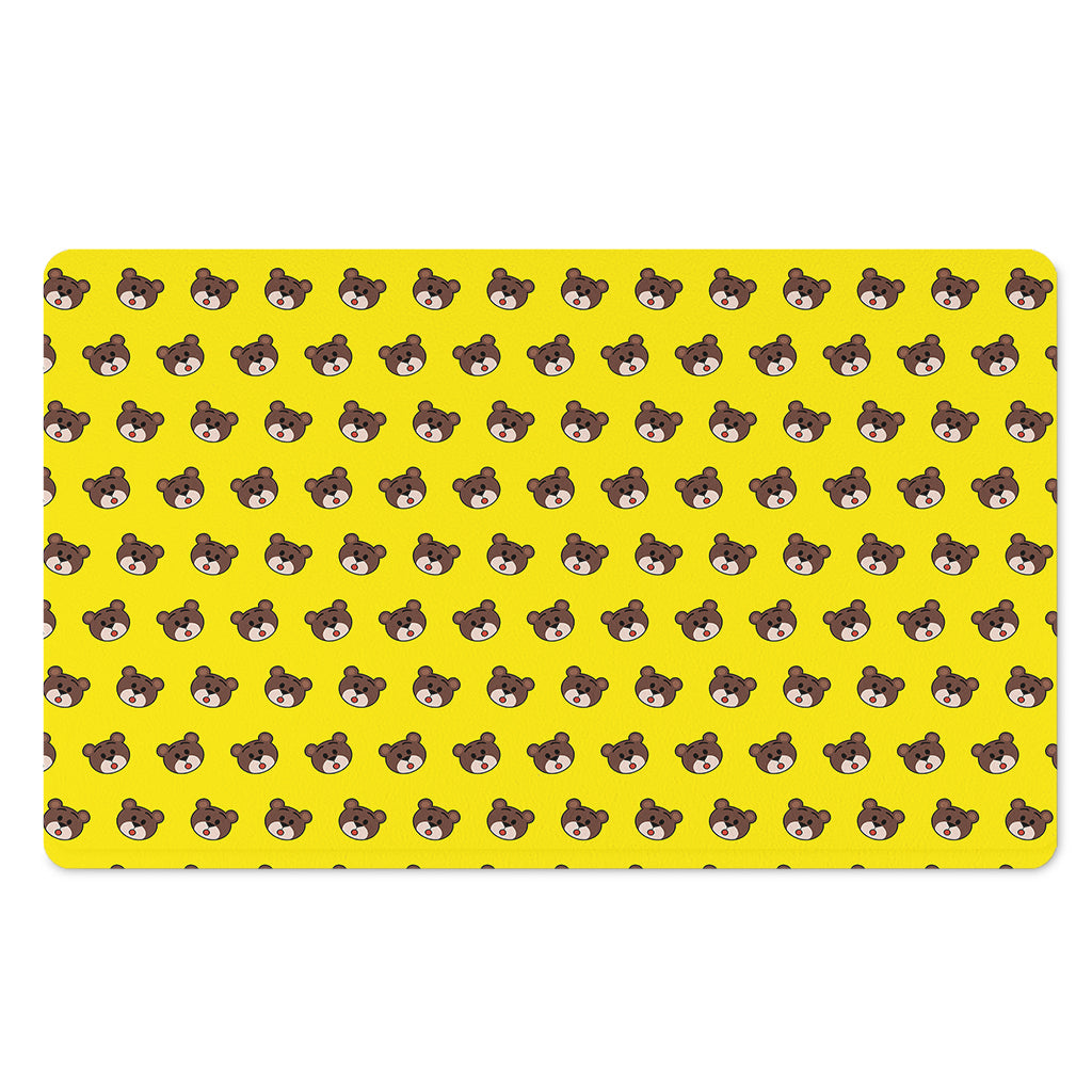 Bear Emoji Pattern Print Polyester Doormat