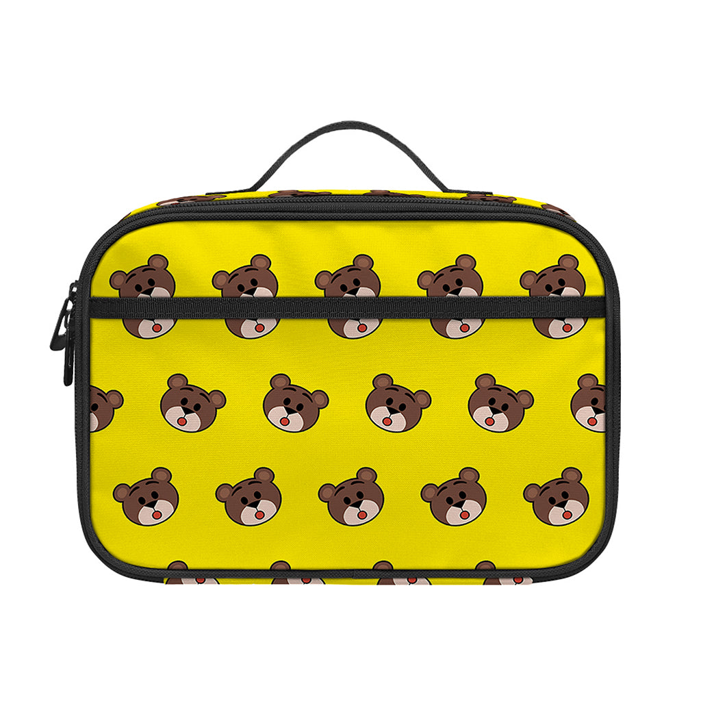 Bear Emoji Pattern Print Portable Lunch Bag