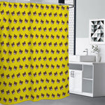 Bear Emoji Pattern Print Premium Shower Curtain