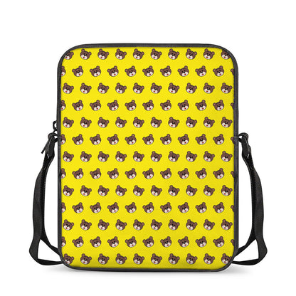 Bear Emoji Pattern Print Rectangular Crossbody Bag