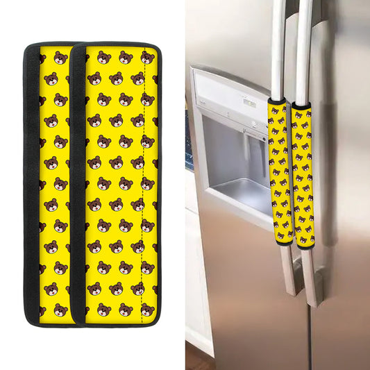 Bear Emoji Pattern Print Refrigerator Handle Covers