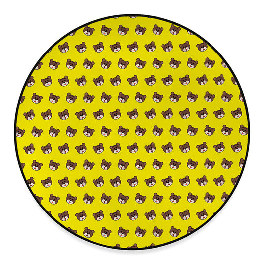 Bear Emoji Pattern Print Round Floor Mat