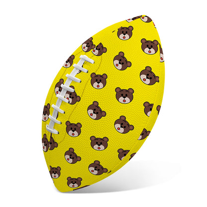 Bear Emoji Pattern Print Rugby Ball