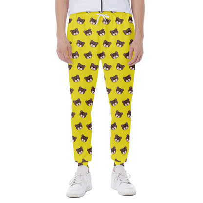 Bear Emoji Pattern Print Scuba Joggers