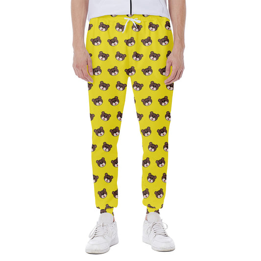 Bear Emoji Pattern Print Scuba Joggers
