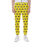 Bear Emoji Pattern Print Scuba Joggers