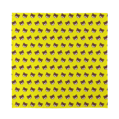 Bear Emoji Pattern Print Silk Bandana