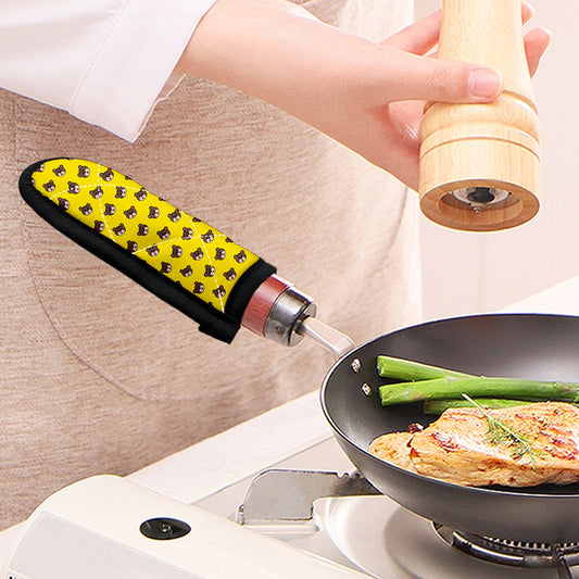 Bear Emoji Pattern Print Skillet Handle Cover