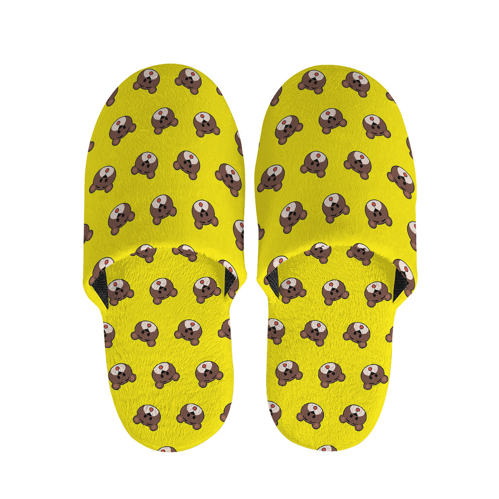Bear Emoji Pattern Print Slippers