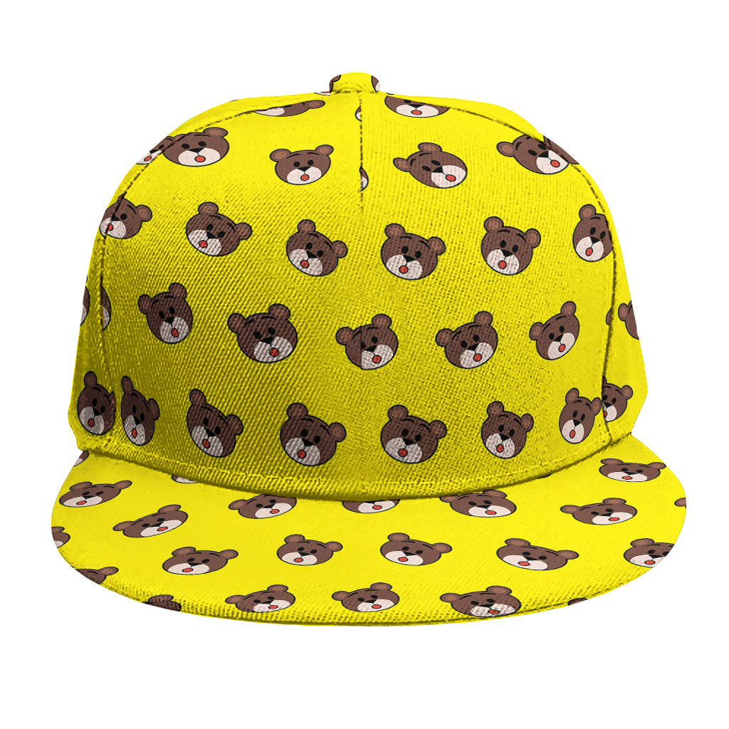 Bear Emoji Pattern Print Snapback Cap