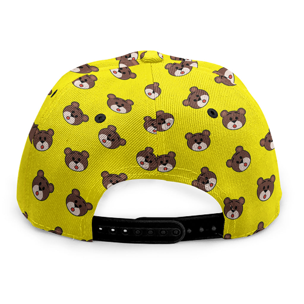 Bear Emoji Pattern Print Snapback Cap