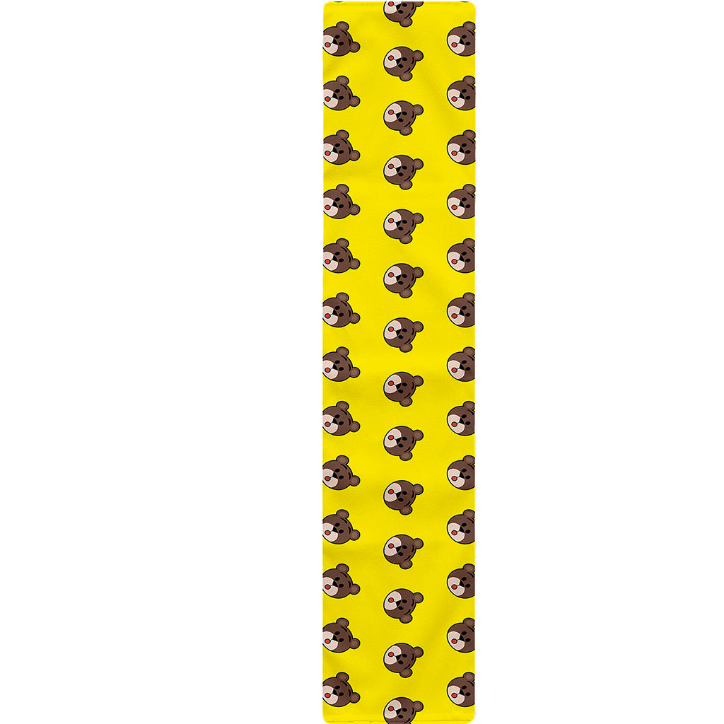 Bear Emoji Pattern Print Table Runner