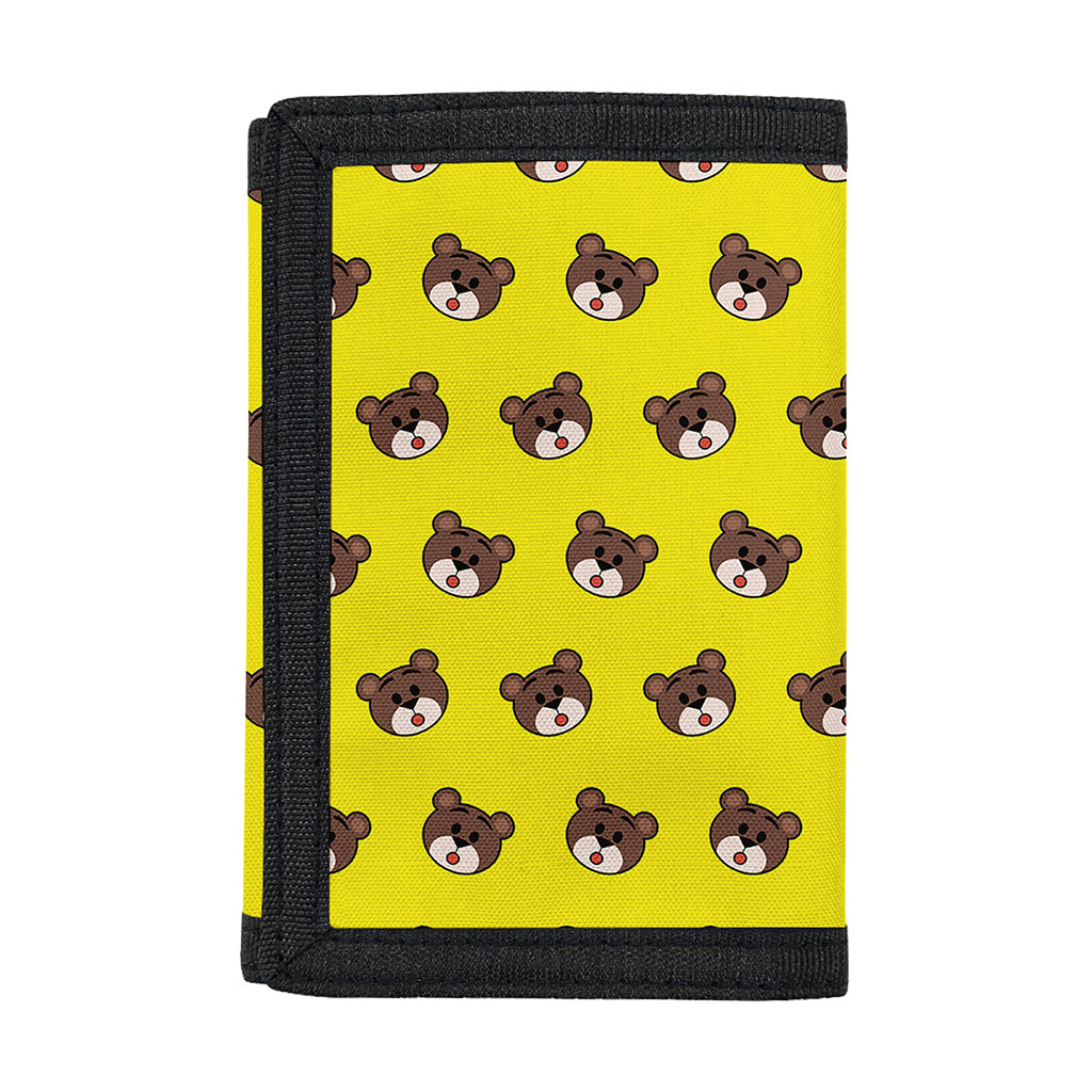Bear Emoji Pattern Print Trifold Wallet