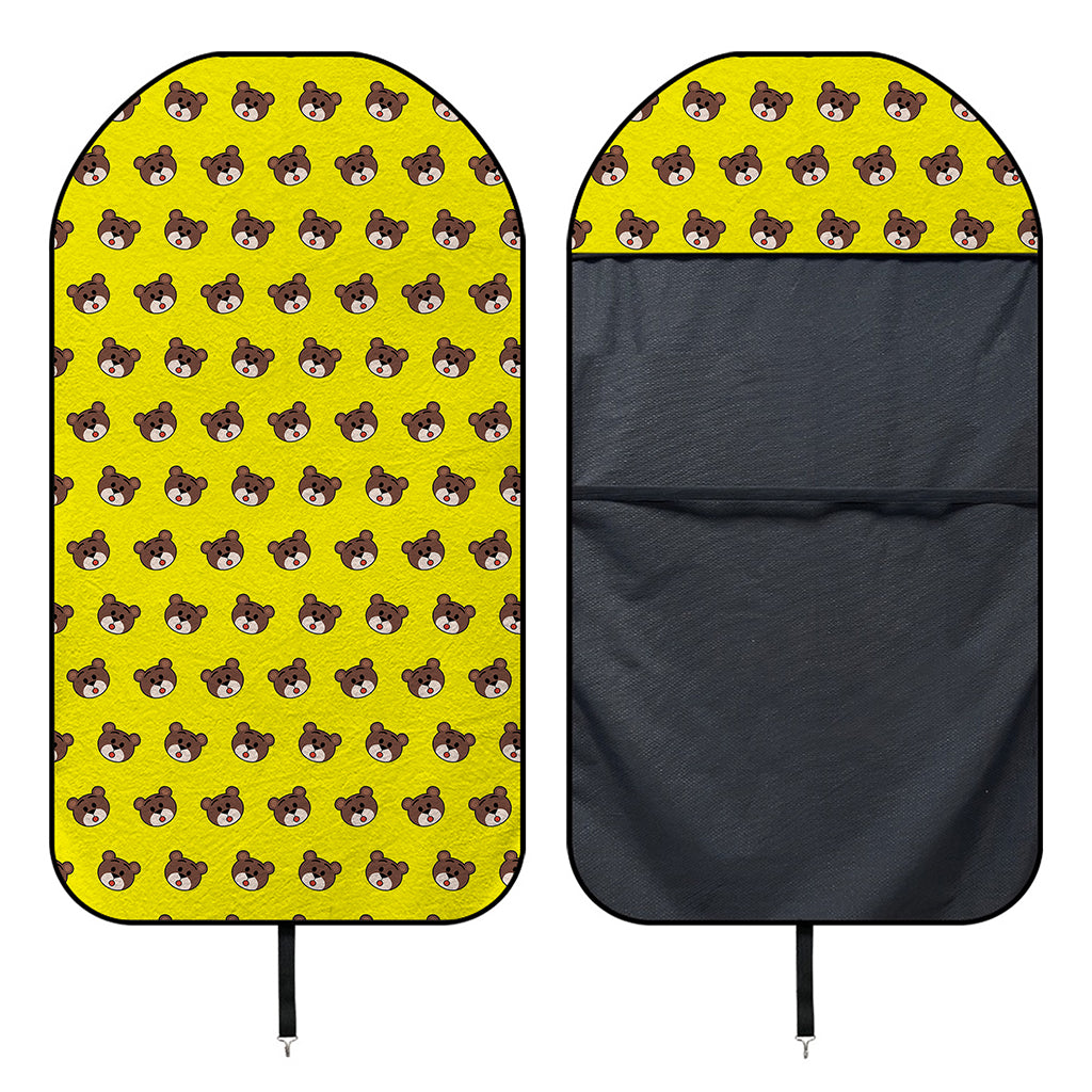 Bear Emoji Pattern Print Waterproof Car Seat Cover