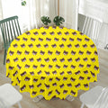 Bear Emoji Pattern Print Waterproof Round Tablecloth