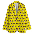 Bear Emoji Pattern Print Women's Cotton Blazer