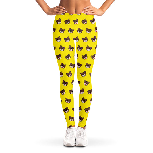 Bear Emoji Pattern Print Women's Leggings