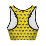 Bear Emoji Pattern Print Women's Sports Bra