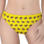 Bear Emoji Pattern Print Women's Thong