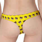 Bear Emoji Pattern Print Women's Thong