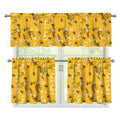 Bee Drawing Pattern Print 3 Piece Kitchen Curtains