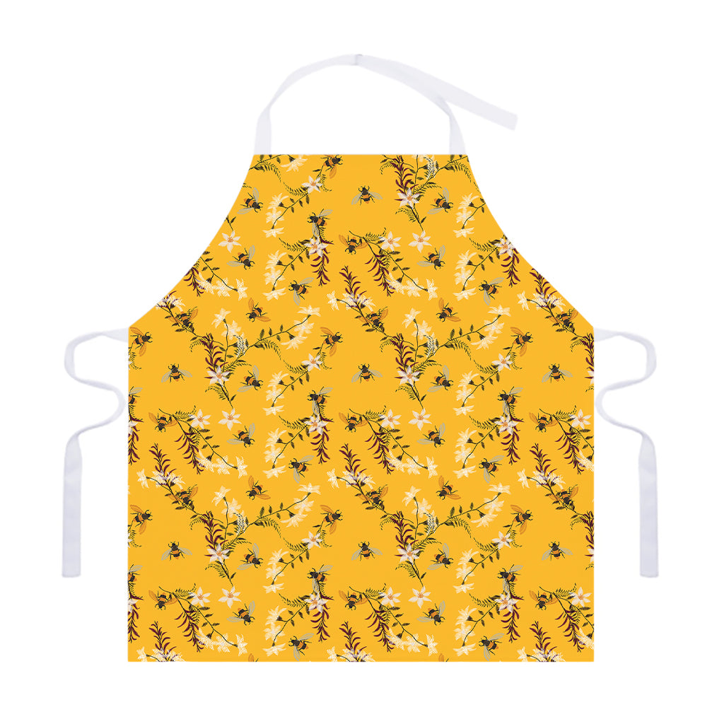 Bee Drawing Pattern Print Adjustable Apron