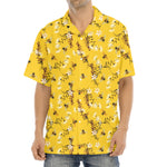Bee Drawing Pattern Print Aloha Shirt