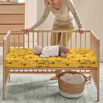 Bee Drawing Pattern Print Baby Crib Sheet