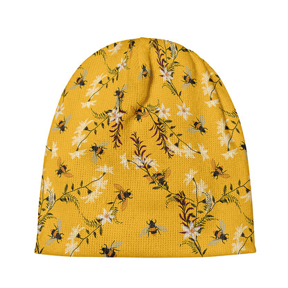 Bee Drawing Pattern Print Beanie