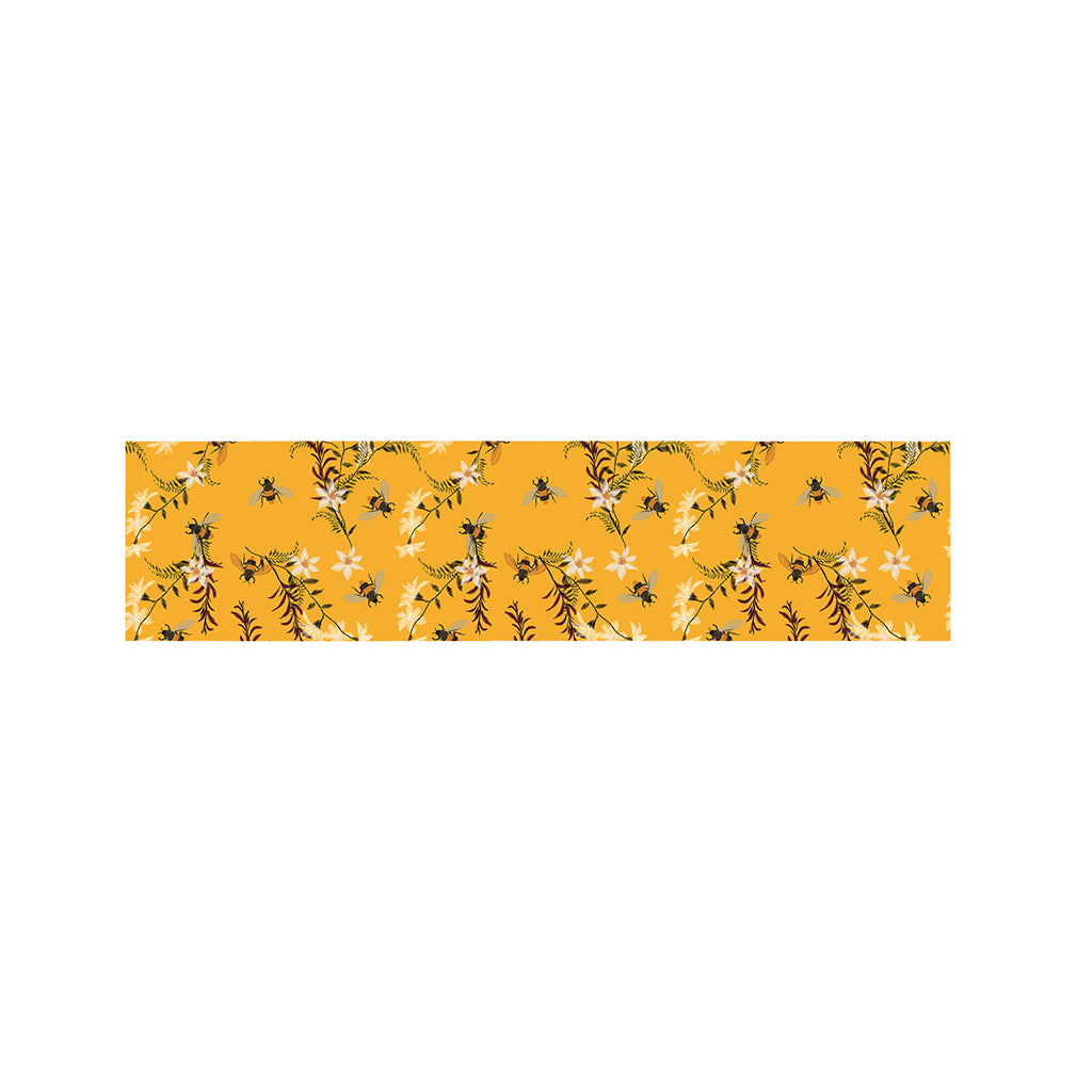 Bee Drawing Pattern Print Bed Runner