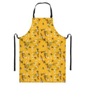 Bee Drawing Pattern Print Bib Apron With Pocket