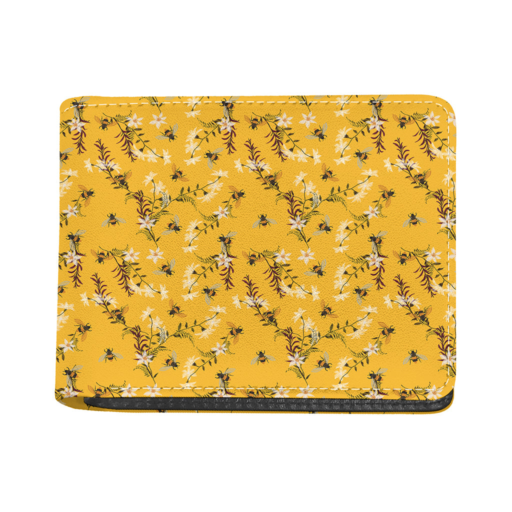 Bee Drawing Pattern Print Bifold Wallet