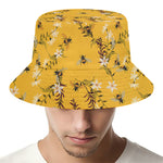 Bee Drawing Pattern Print Bucket Hat