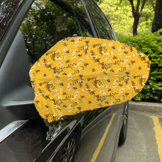 Bee Drawing Pattern Print Car Side Mirror Covers