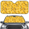 Bee Drawing Pattern Print Car Windshield Sun Shade
