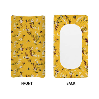 Bee Drawing Pattern Print Changing Pad Cover