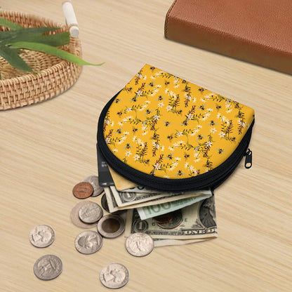 Bee Drawing Pattern Print Coin Purse