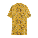 Bee Drawing Pattern Print Cotton Hawaiian Shirt