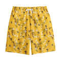 Bee Drawing Pattern Print Cotton Shorts