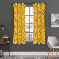 Bee Drawing Pattern Print Grommet Curtain Panels