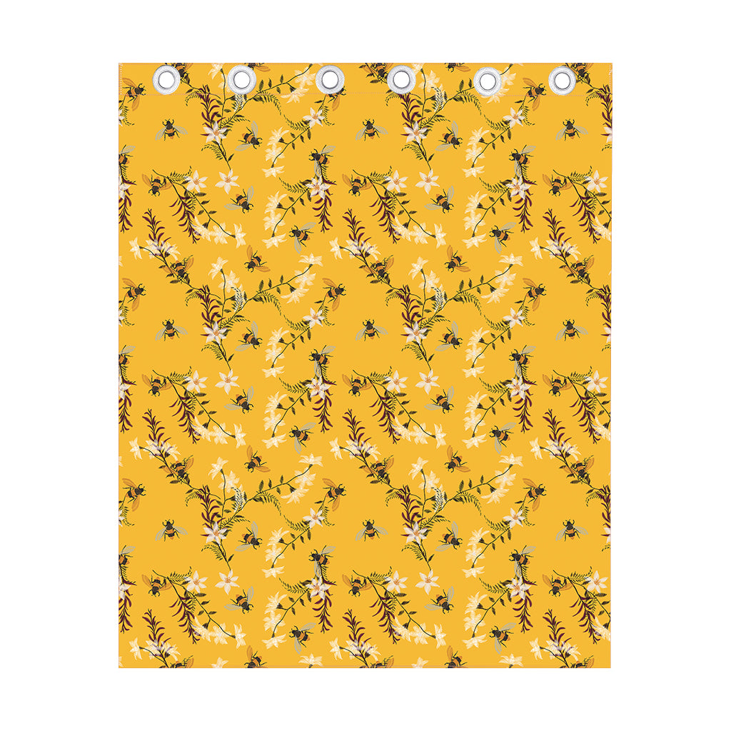 Bee Drawing Pattern Print Curtain